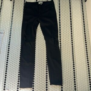 Paige Denim distressed black skinny jeans size 26
